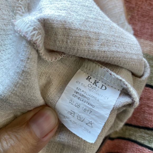 PITANGA Tropical Linen Blend Palms Print Resort DRESS Made in BRAZIL Size Medium - Picture 5 of 14